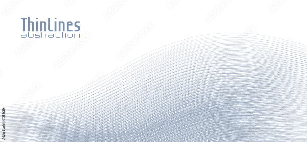 Poster Thin grey lines abstraction. Minimal vector graphics