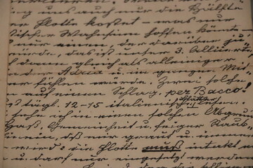 old vintage written type letter close up