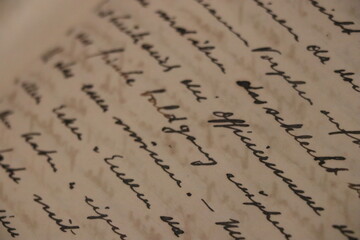 old vintage written type letter close up