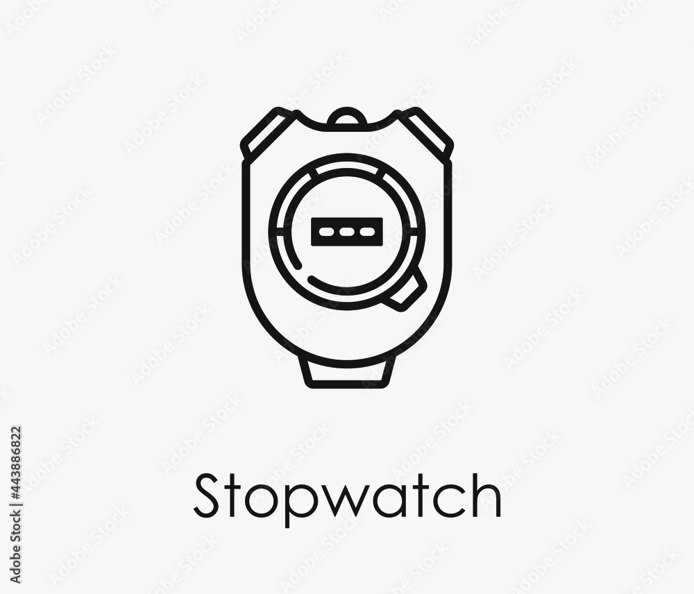 Poster stopwatch vector icon. editable stroke. symbol in line art style for design, presentation, website o