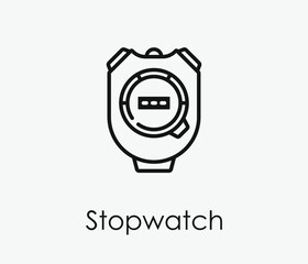 Stopwatch vector icon. Editable stroke. Symbol in Line Art Style for Design, Presentation, Website or Apps Elements, Logo. Pixel vector graphics - Vector