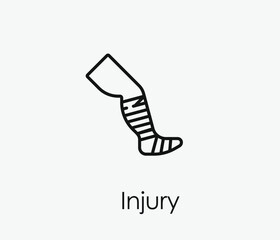 Injury vector icon. Editable stroke. Symbol in Line Art Style for Design, Presentation, Website or Apps Elements, Logo. Pixel vector graphics - Vector