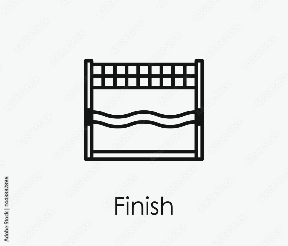 Poster finish vector icon. editable stroke. symbol in line art style for design, presentation, website or a