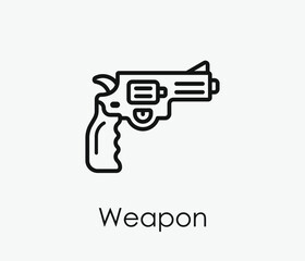 Gun, revolver vector icon. Editable stroke. Symbol in Line Art Style for Design, Presentation, Website or Apps Elements, Logo. Pixel vector graphics - Vector