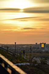 yellow sunset in Nizhny Novgorod