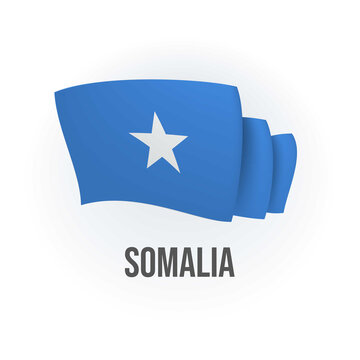 Somalia vector flag. Bended flag of Somalia, realistic vector illustration