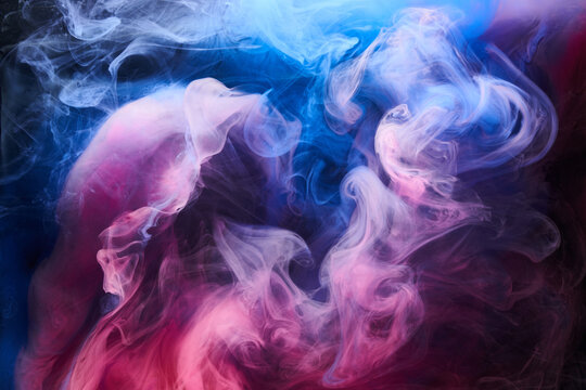 Hookah colorful swirling smoke wallpaper, abstract dancing cloud background, paint in water
