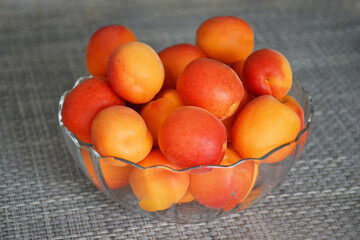 Bowl of fresh ripe apricots