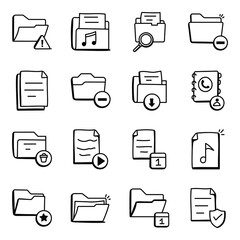 Set of Directories in Doodle Icons

