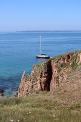 Sailing on the coast in Brittany 