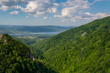 View from glass observation terrace called Ayri Gezegen in Turkish. Masukiye, Kartepe, Kocaeli,...