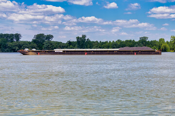 Coal barge on the river Danube
