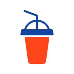 Soft drink vector glyph icon. Fast food sign