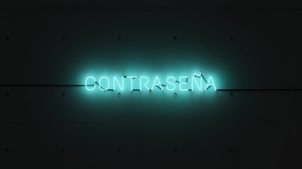 Obraz premium Contraseña neón celeste.