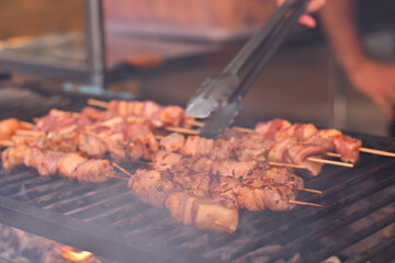 shish kebab on the grill