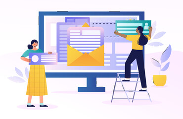 Concept of creating an Internet project on the monitor screen