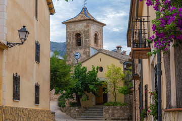 Church and bell tower in Turballos, Alicante (Spain).  - obrazy, fototapety, plakaty