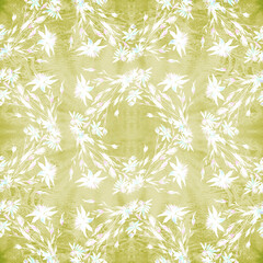 Obraz premium Flowers and leaves. Decorative composition on a watercolor background. Seamless patterns. Use printed materials, signs, items, websites, maps, posters, postcards, packaging.