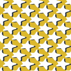 Seamless pattern with stars on mustard background