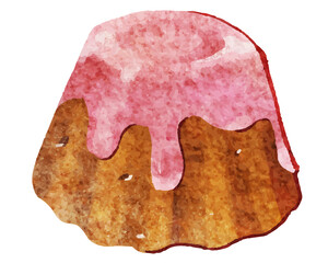 ストロベリーカヌレ　手描きイラスト