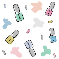line art pattern nail polish