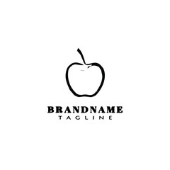 simple apple fruit logo icon design template vector illustration