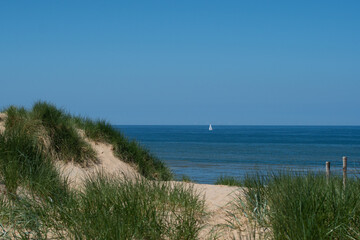 Fototapeta na wymiar Beach through the dunes