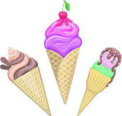 Vector Summer Ice Cream Set