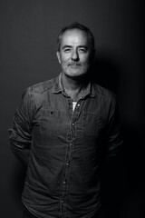 Fototapeta premium Beautiful mature man in black and white