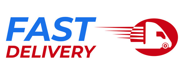 Fast Delivery logo on white background. Transport company logo