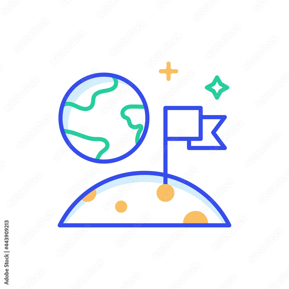 Poster exploration vector outline style icon. eps 10 file