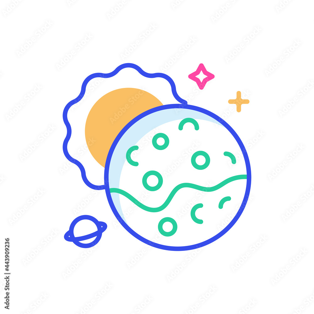 Poster mercury vector outline style icon. eps 10 file
