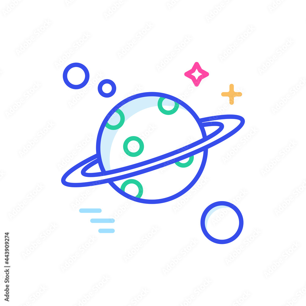 Poster mars vector outline style icon. eps 10 file