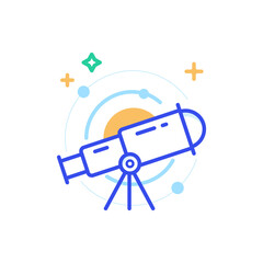 Astronomy Vector Outline Style Icon. EPS 10 FIle