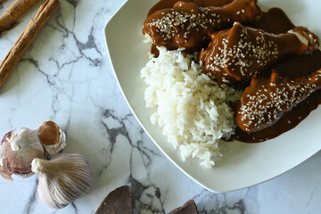 Chicken dish with mole sauce