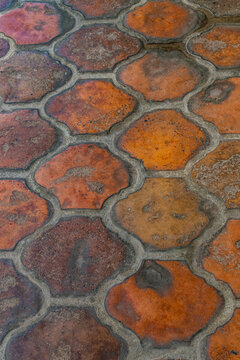 Antique French Mediterranean Terracotta Tile Floor