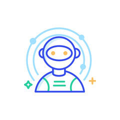 Astronaut Vector Outline Style Icon. EPS 10 FIle