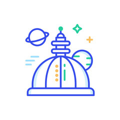 Space Station Vector Outline Style Icon. EPS 10 FIle