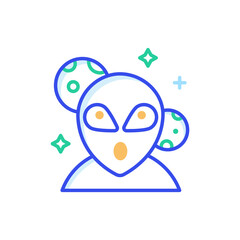 Alien Vector Outline Style Icon. EPS 10 FIle