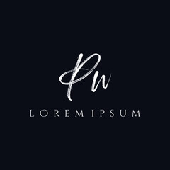 Letter PW luxury logo design vector