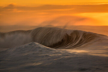 Fototapeta na wymiar Motion blur photo of a large wave, Sydney Australia