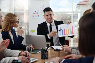 Businesspeople having meeting in office. Management consulting