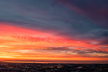 真っ赤な夕焼け
