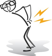 illustration of a stick man with back pain