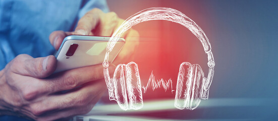 headphones listen to music or audiobook