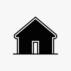 house sign on white background. line vector icon