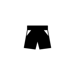 Boxer pants icon in solid black flat shape glyph icon, isolated on white background 