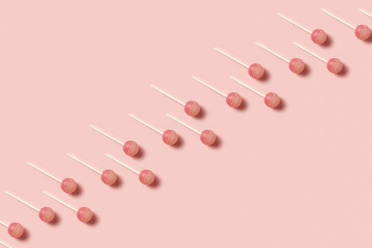 Lollipops in row