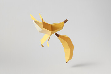Papercraft two yellow bananas