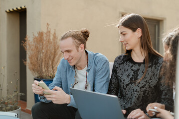Office Workers on a terrace